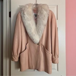 Vintage Marvin Richards Leather Fur Jacket, Size XS
